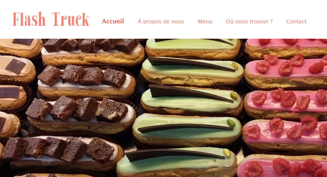 Aperçu de la page d'accueil avec la barre de navigation